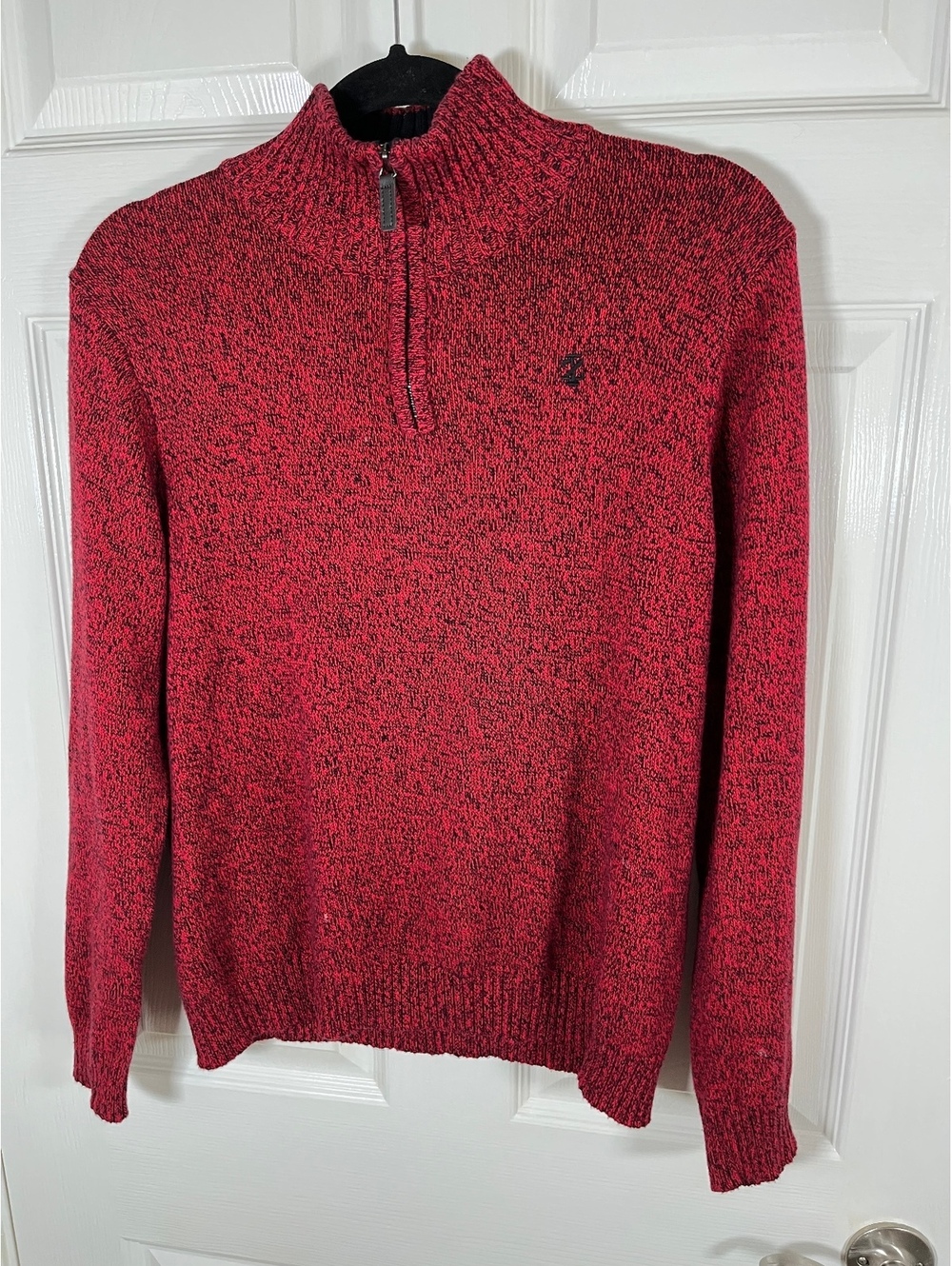 IZOD red quarter zip sweater boys large preppy classiccore